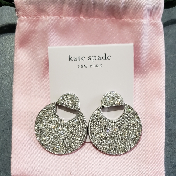 Kate Spade Mod Scallop Pave Earrings - Picture 1 of 9